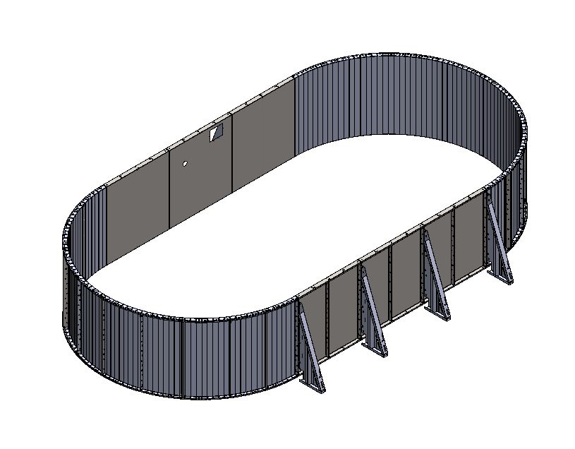 12' x 24' Oval Semi-Inground Pool Kit with 52" Steel Walls